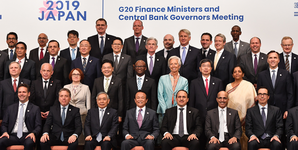 G20-Finanzminister auf einem Gruppenfoto in Fukuoka